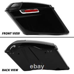 Vivid Black 4'' CVO Extended Hard Saddlebags For 14-21 Harley Touring Road king