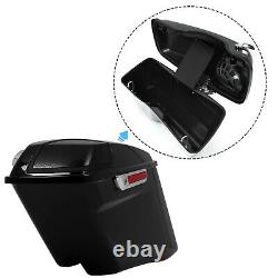 Vivid Black 4'' CVO Extended Hard Saddlebags For 14-21 Harley Touring Road king