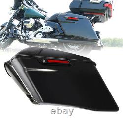 Vivid Black 4 Stretched Saddlebags Fit For Harley Street Glide Road King 14-23