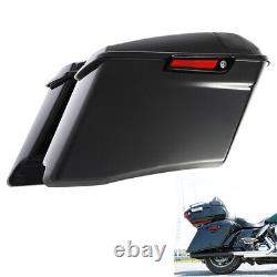 Vivid Black 4 Stretched Saddlebags Fit For Harley Street Glide Road King 14-23