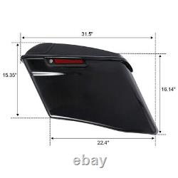 Vivid Black 4 Stretched Saddlebags Fit For Harley Street Glide Road King 14-23