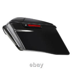 Vivid Black 4 Stretched Saddlebags Fit For Harley Street Glide Road King 14-23