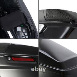 Vivid Black 4 Stretched Saddlebags Fit For Harley Street Glide Road King 14-23