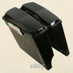 Vivid Black 5 Stretched Saddlebag Speaker Lid For Harley Road King Street Glide