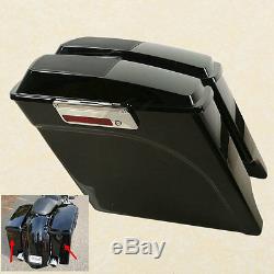 Vivid Black 5 Stretched Saddlebag Speaker Lid For Harley Road King Street Glide