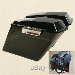 Vivid Black 5 Stretched Saddlebag Speaker Lid For Harley Road King Street Glide