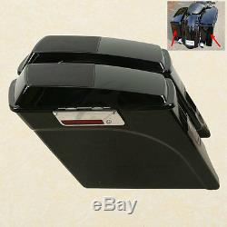 Vivid Black 5 Stretched Saddlebag Speaker Lid For Harley Road King Street Glide