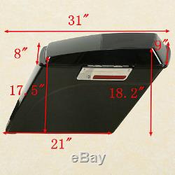 Vivid Black 5 Stretched Saddlebag Speaker Lid For Harley Road King Street Glide