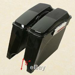 Vivid Black 5 Stretched Saddlebag Speaker Lid For Harley Road King Street Glide