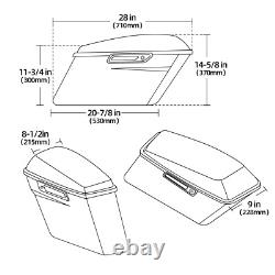 Vivid Black Hard Saddlebags Fit For Harley Touring Road King Street Glide 14-24