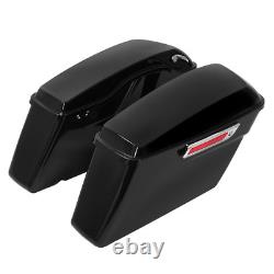 Vivid Black Hard Saddlebags Fit For Harley Touring Road King Street Glide 14-24