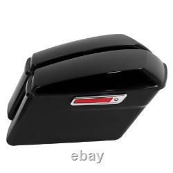 Vivid Black Hard Saddlebags Fit For Harley Touring Road King Street Glide 14-24