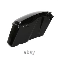 Vivid Black Hard Saddlebags Fit For Harley Touring Road King Street Glide 14-24