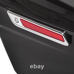 Vivid Black Hard Saddlebags Fit For Harley Touring Road King Street Glide 14-24