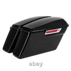 Vivid Black Hard Saddlebags Fit For Harley Touring Road King Street Glide 14-24