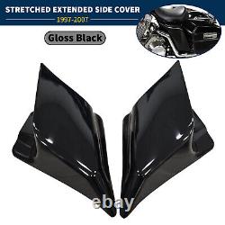 Vivid Black Stretched Side Cover For Harley Road King Electra Street Glide 97-07