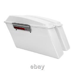 White Hard Saddlebags Fit For Harley Electra Street Road King Glide 1994-2013 12