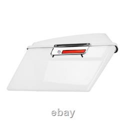 White Hard Saddlebags with Chrome Latches for Road King Street Glide 1994-2013