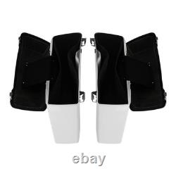 White Hard Saddlebags with Chrome Latches for Road King Street Glide 1994-2013