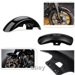 19 Garde-boue avant noir vif Wrap pour Harley Touring Road King Street Road Glide