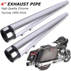 4 Tuyaux d'échappement Slip On pour Harley Road King Street Electra Glide 95-16