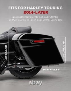 5 sacoches allongées noir vif pour Road King Street Glide 2014-2023