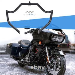 Barre de protection de moteur noire/chrome pour autoroute pour Road King Street Glide Ultra 09+