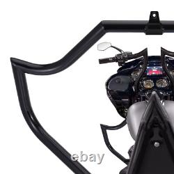 Barre de protection de moteur noire/chrome pour autoroute pour Road King Street Glide Ultra 09+