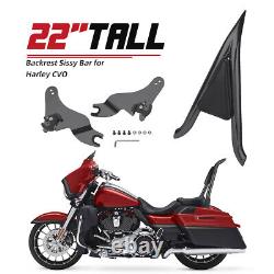 Barre de soutien arrière Sissy de 22 pouces pour CVO Road Glide, Road King, Street Glide 2009-2024