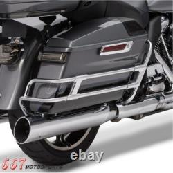 Barres de protection de sacoches chromées pour Harley Road King, Street Glide et Electra Glide 2014-2022