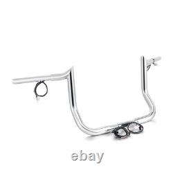 Barres de traction en acier chromé à pattes hautes de 1,25 pouce pour Harley Road King Street Glide de 10 pouces