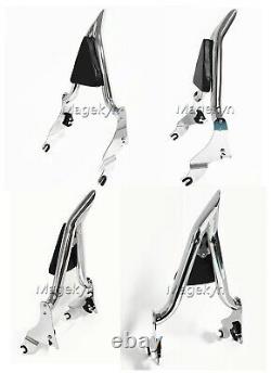 Chrome Arrière Sissy Bar Dossier Pour Harley Touring Road King Street Ultra Glide