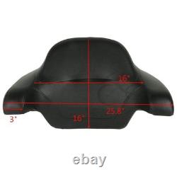 Coffre King 13,7 noir mat avec dossier et porte-bagages pour Road King Street Glide 2014-2025