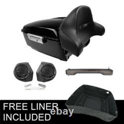Coffre King, coussinet de garde-boue, feu arrière, haut-parleurs compatibles avec Harley Road King Street Glide 14 et plus
<br/> 
   