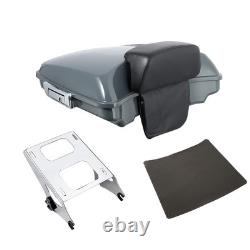 Coffre de tour avec dossier gris Harley Road King/Street Glide 14-25