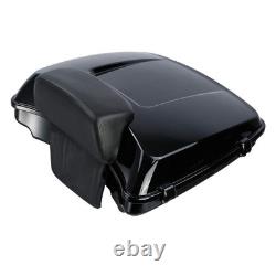 Coussin de dossier de coffre noir avec loquets pour Harley Road King Street Glide 2014 et plus récent