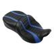 Coussin De Si&egrave;ge Conducteur Pour Harley Road King Street Electra Glide 09-23 Noir Bleu