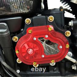 Couvercle latéral de transmission rouge compatible avec Harley 07-2016 Touring Road King Street Glide