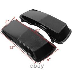 Couvercles de sacoches noirs pour haut-parleurs Road King Street Glide Electra Glide 1993-2013