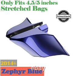 Couverture Latérale Étendue De Zephyr Blue Stretched Pour Harley Street Road King Glide 14+