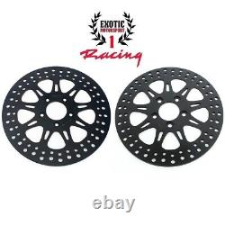 Disques de frein avant et arrière pour Harley Road King Street Electra Glide 2008-13 en noir