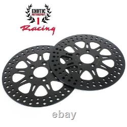 Disques de frein avant et arrière pour Harley Road King Street Electra Glide 2008-13 en noir