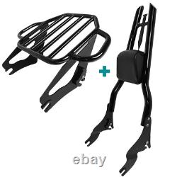 Dosseret avec porte-bagages pour sissy bar pour Harley Touring Road King Street Glide 09-24
