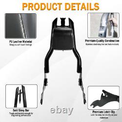 Dosseret de sissy bar de 17 pouces pour Harley CVO Ultra Road King Street Electra Glide 09-24