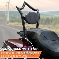 Dosseret sissy bar à couronne pour Harley Road Glide Street Touring Road King 1997-2008