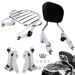 Dossier Sissy Bar avec porte-bagages / fixation pour Harley Road King Street Glide 14-25