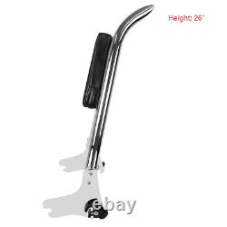 Dossier amovible en chrome pour sissy bar pour HD Touring Road King Street Glide 97-08 Dossier amovible en chrome pour sissy bar pour HD Touring Road King Street Glide 97-08