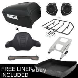 Dossier de coffre King avec dossier, feux et haut-parleurs, compatible avec Harley Road King Street Glide 14-26