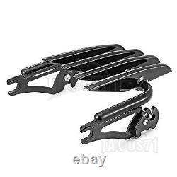 Dossier de dossier noir Stealth Rack pour Harley Road King Street Glide 09-23 24