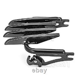 Dossier de dossier noir Stealth Rack pour Harley Road King Street Glide 09-23 24